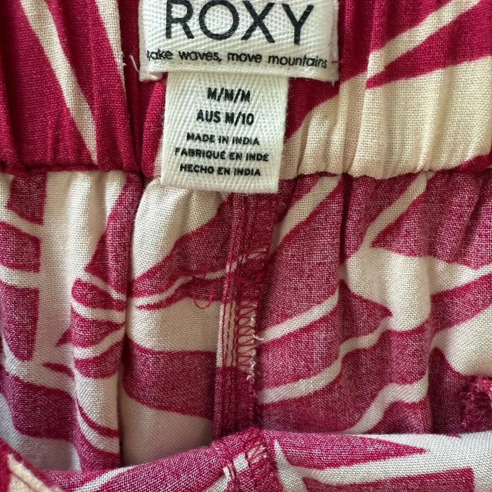 Roxy Red and Cream Wide Leg Pants